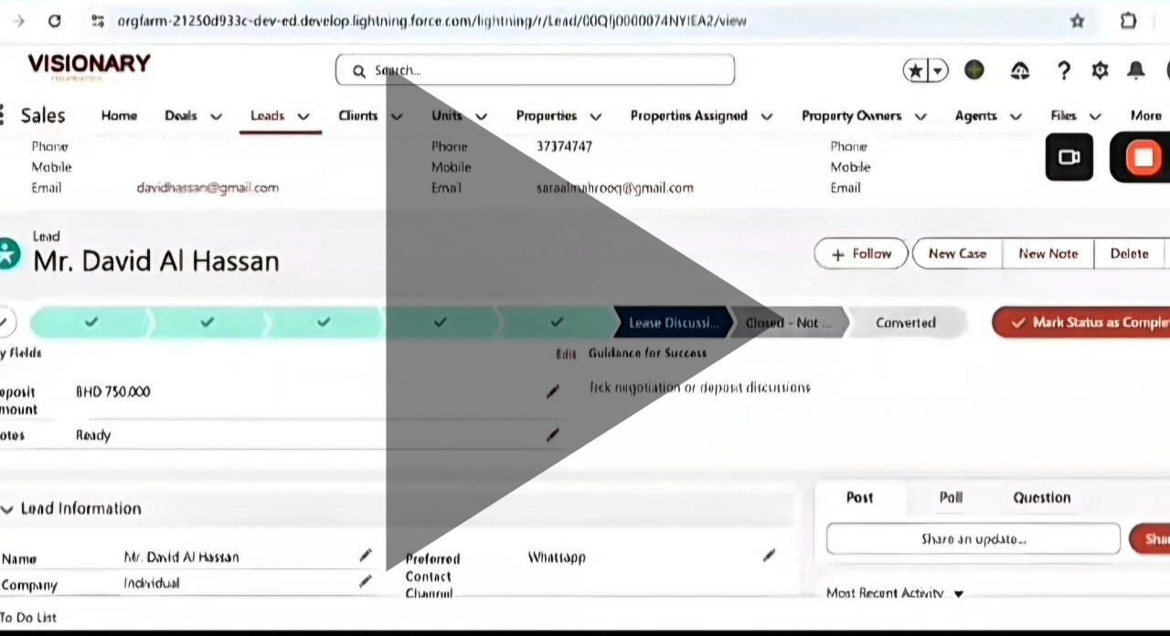 Watch the CRM Walkthrough